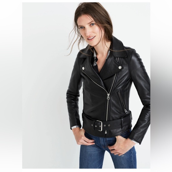 Madewell The Ultimate Leather Motorcycle Jacket. Size Small. - Picture 2 of 11